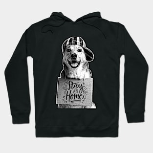 Funny Dog With Stay At Home Hoodie